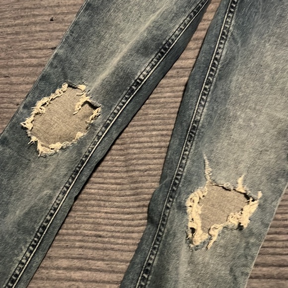 NWT Free People : Turquoise Distressed Jeans - 27 - Picture 4 of 13